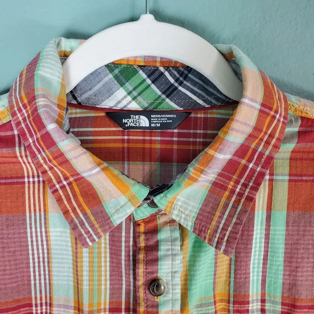The North Face Men's Multicolor Plaid Button Up Long Sleeve Shirt Size Medium